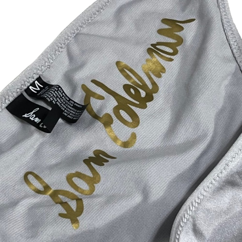 SAM EDELMAN Cheeky Silver Hipster Bikini Bottom Size M NWT - Picture 3 of 13